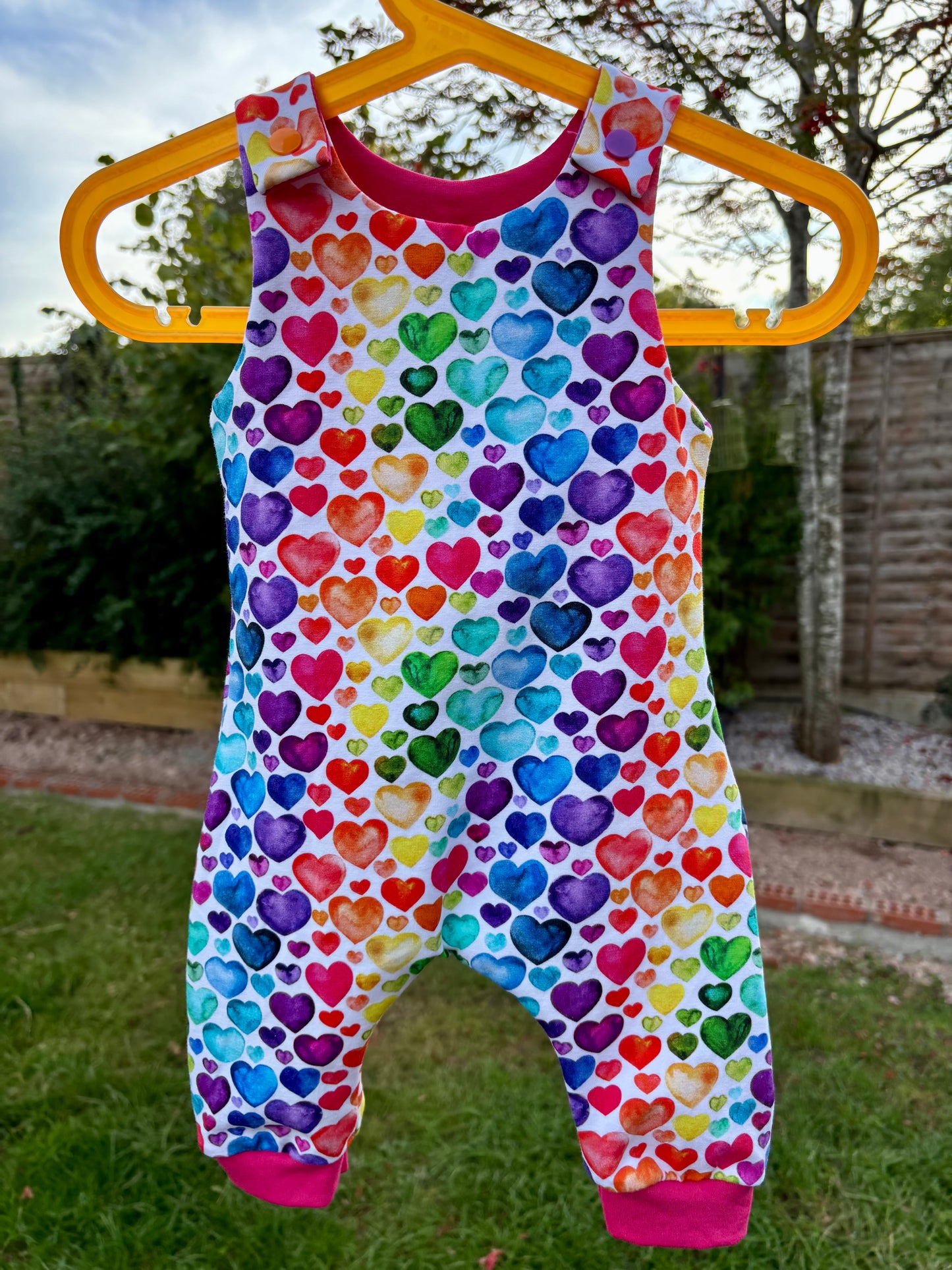 Heart dungarees: 0-3 months