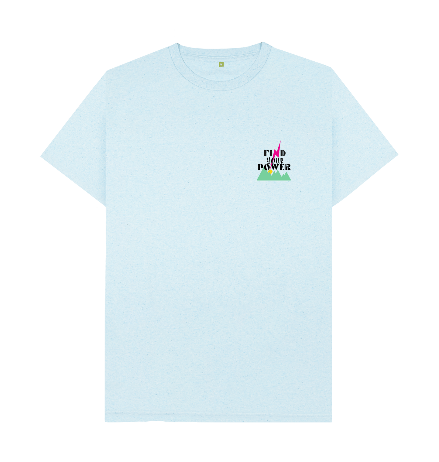 Light Blue Recycled Printed T-Shirt Front
