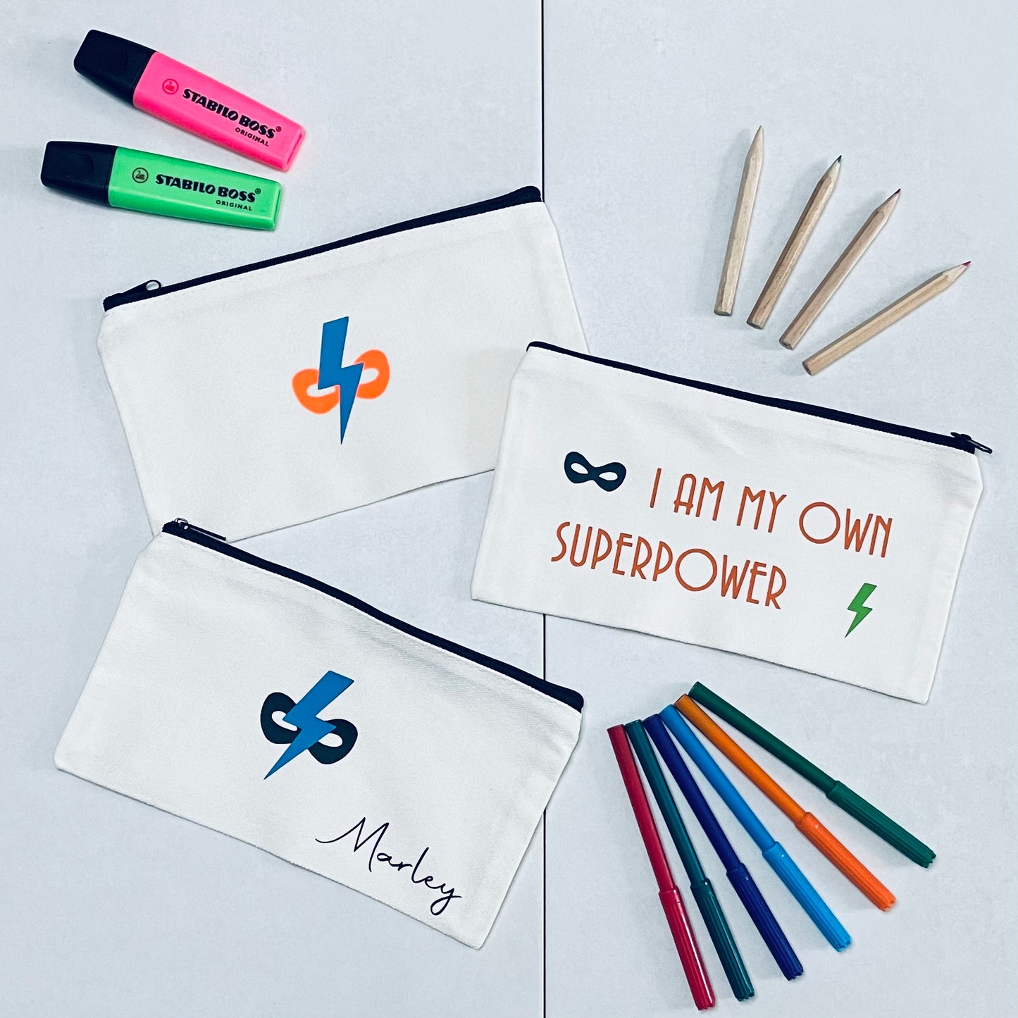 I am my own superpower pencil case
