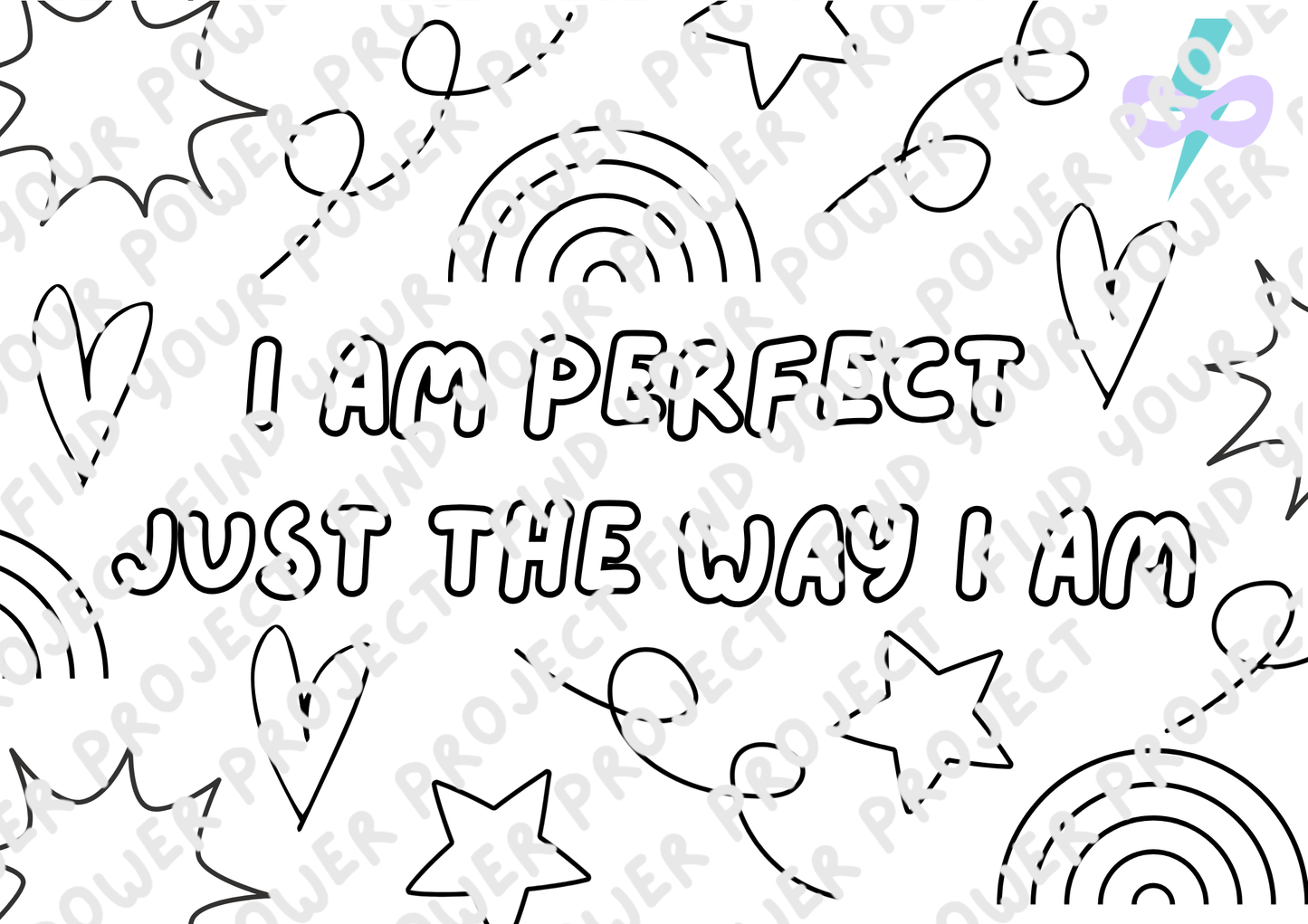 Affirmation colouring sheets