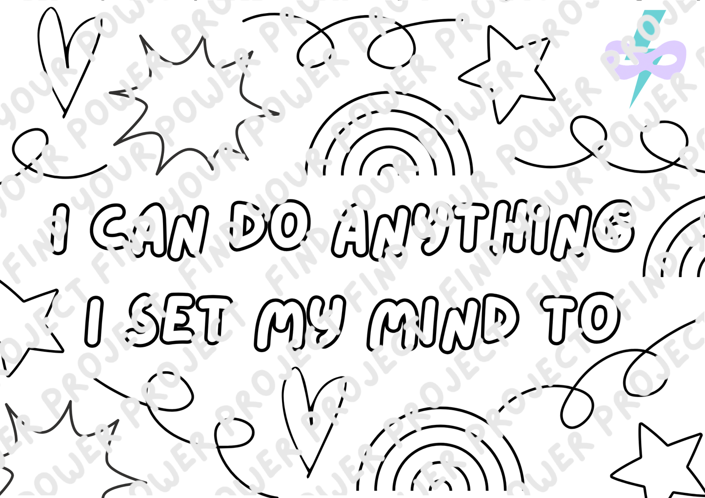 Affirmation colouring sheets