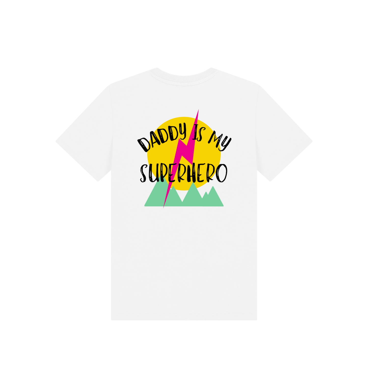 White Printed Kids T-Shirt Back