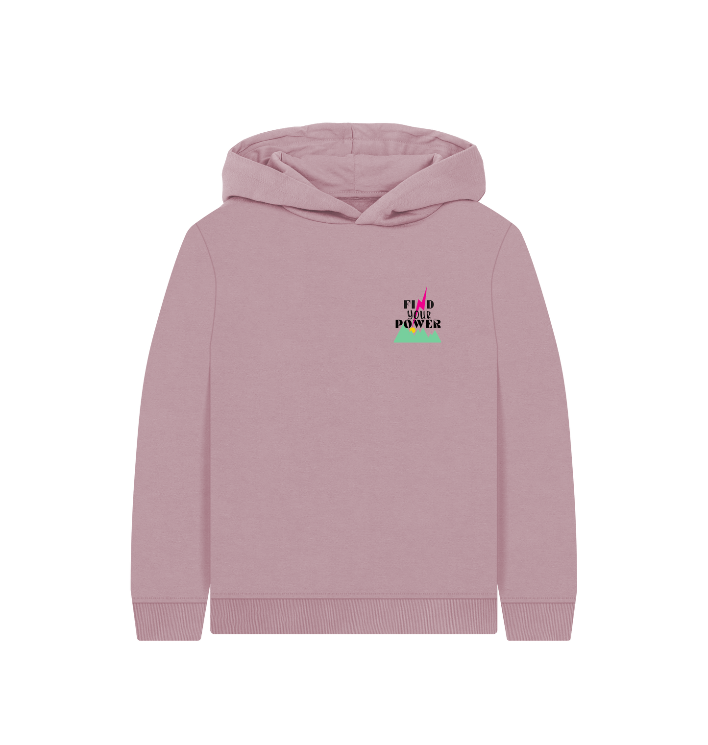 Mauve Printed Kids Hoodie Front