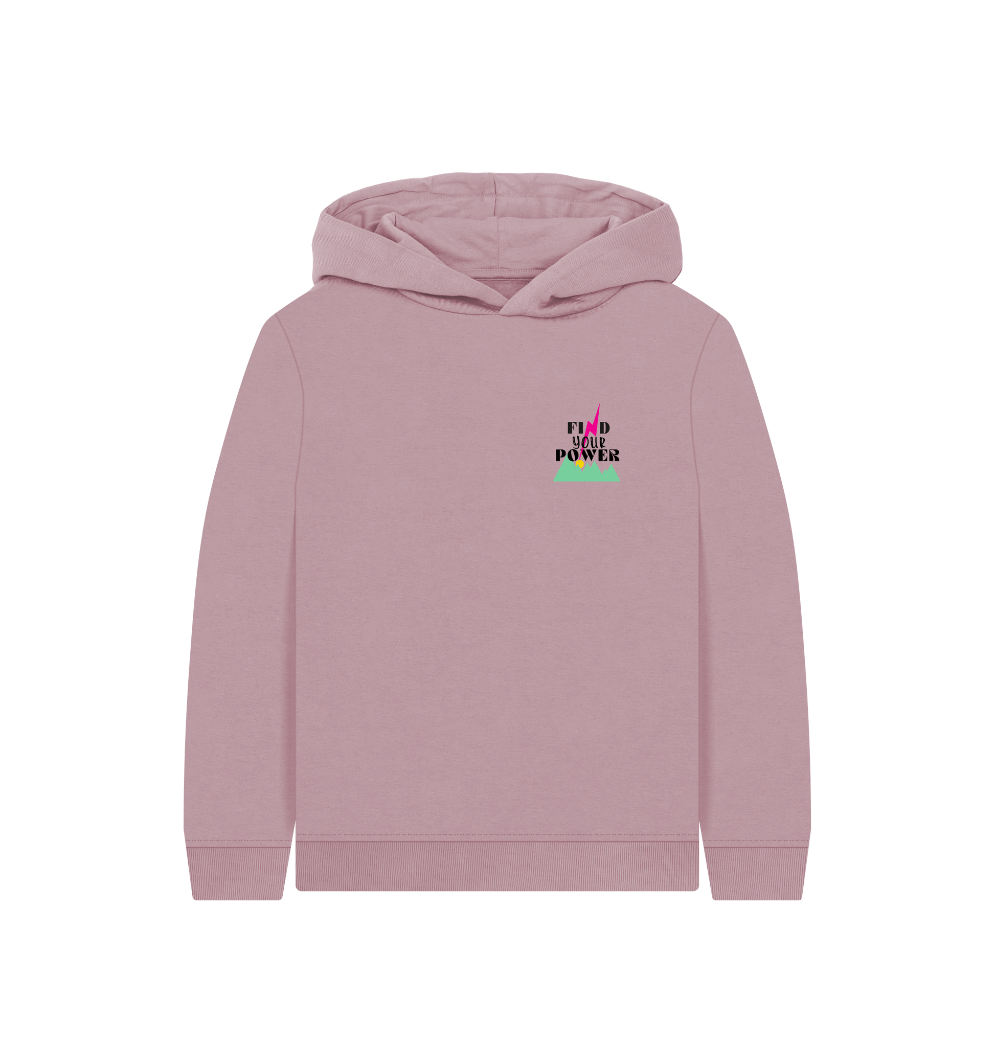 Mauve Printed Kids Hoodie Front