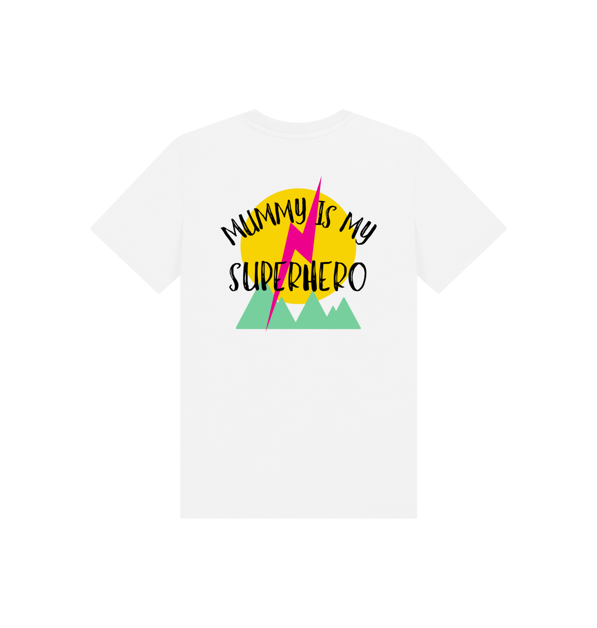White Printed Kids T-Shirt Back