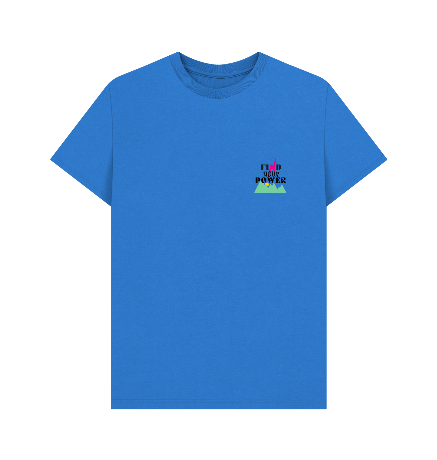 Bright Blue Printed T-shirt Front
