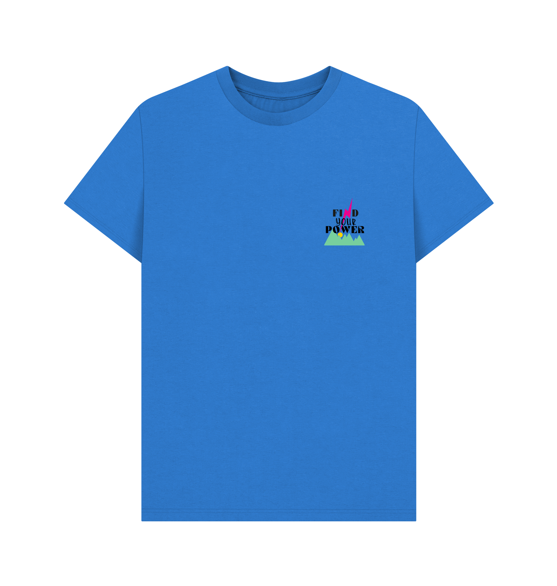 Bright Blue Printed T-shirt Front