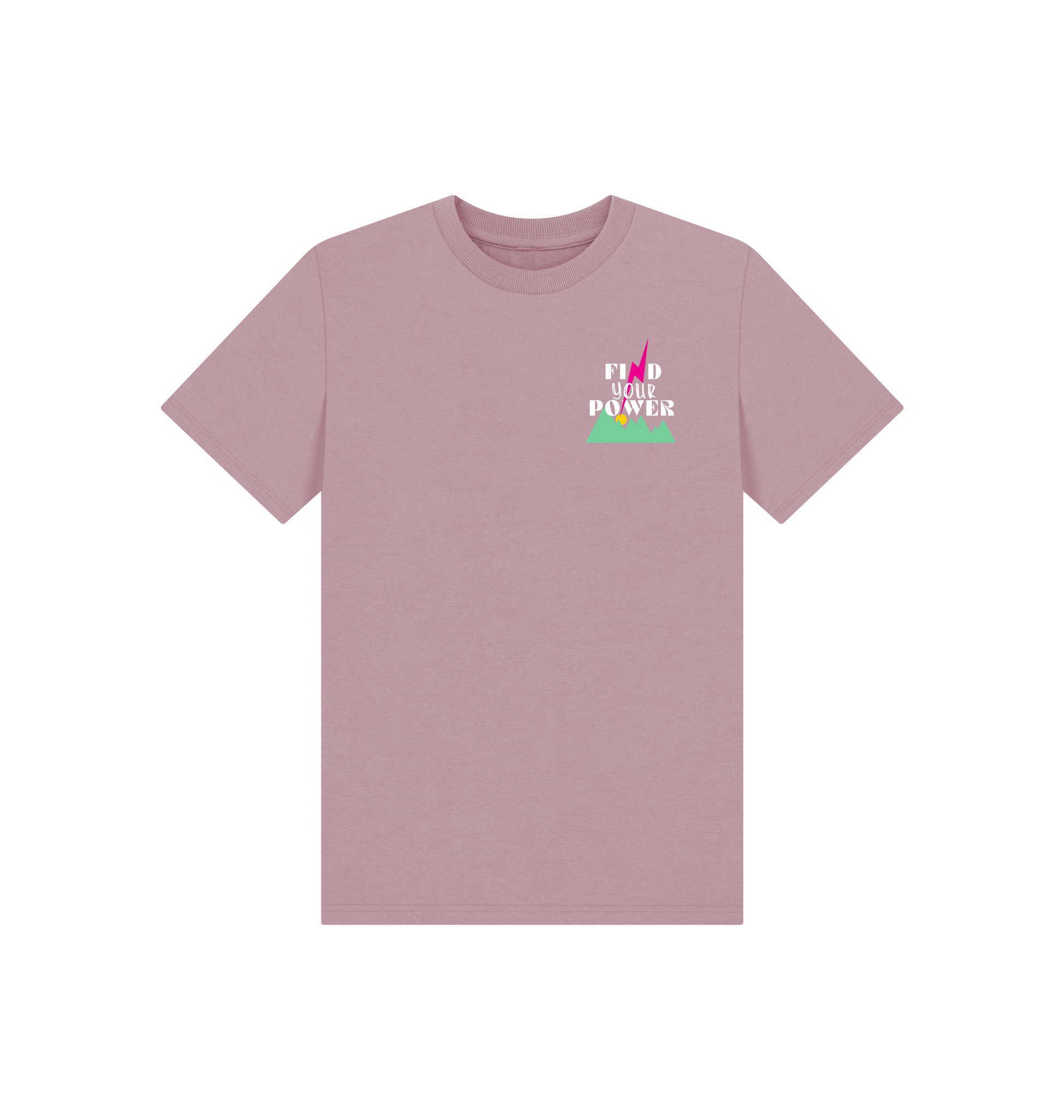 Mauve Printed Kids T-Shirt Front