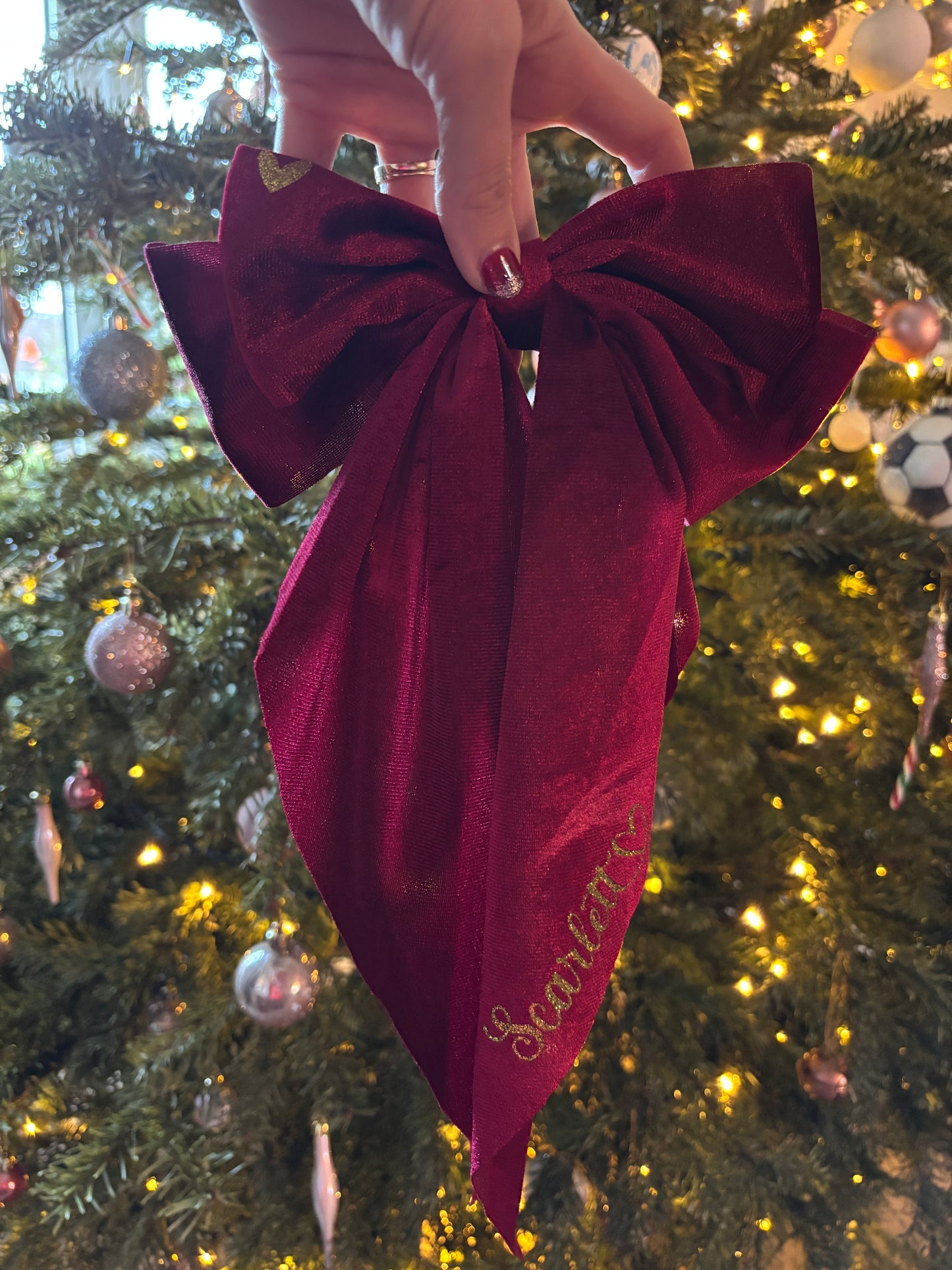 10” velvet hair bow