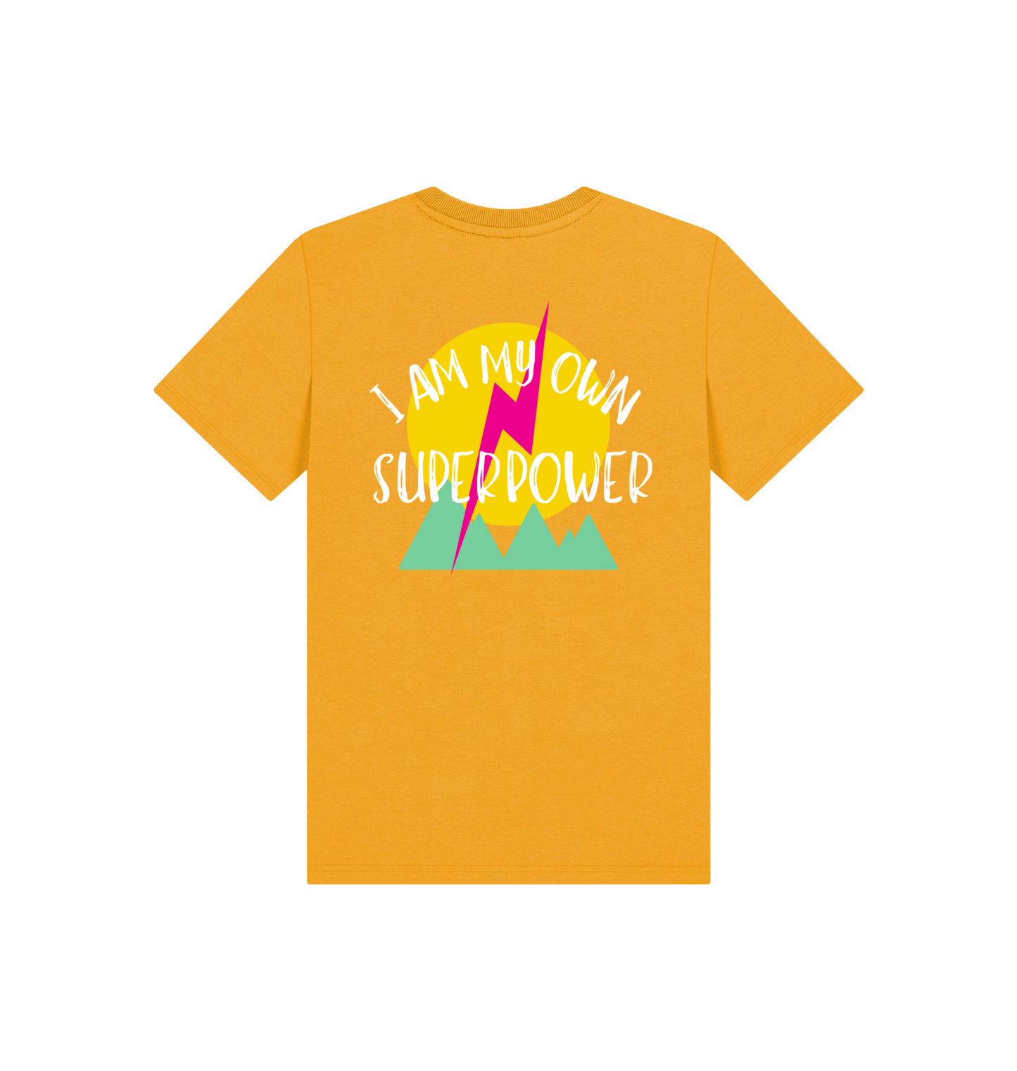 Mustard Printed Kids T-Shirt Back