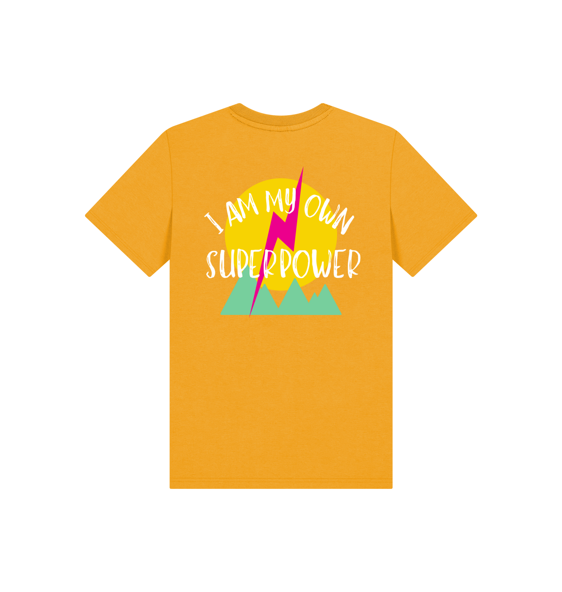 Mustard Printed Kids T-Shirt Back