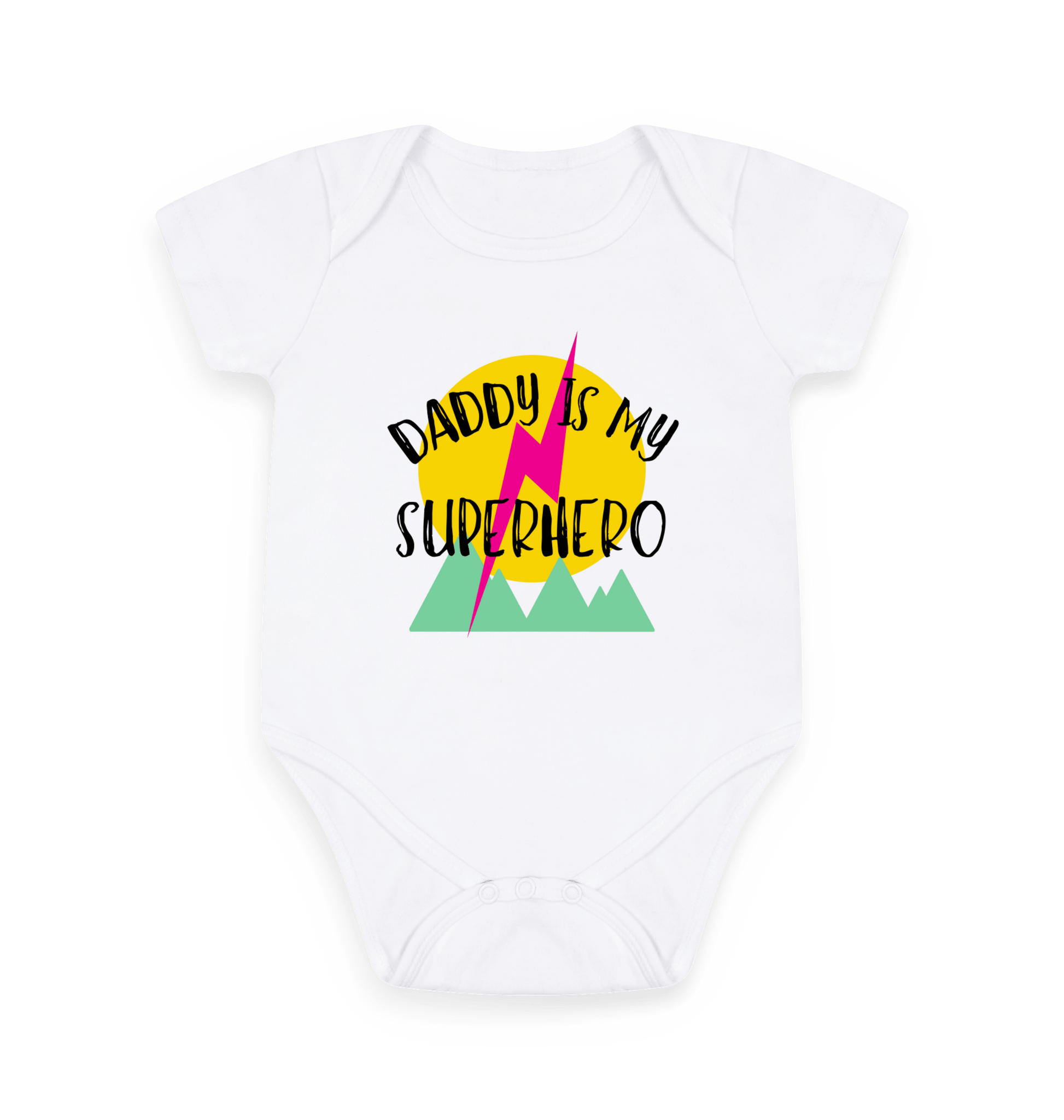 White Printed baby grow Front