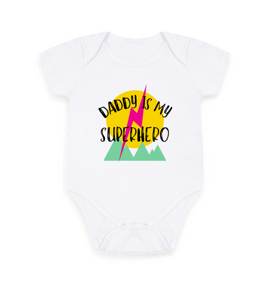 White Printed baby grow Front
