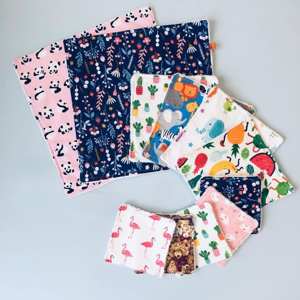 Washable wipes: 4.5” - 6” - 10”