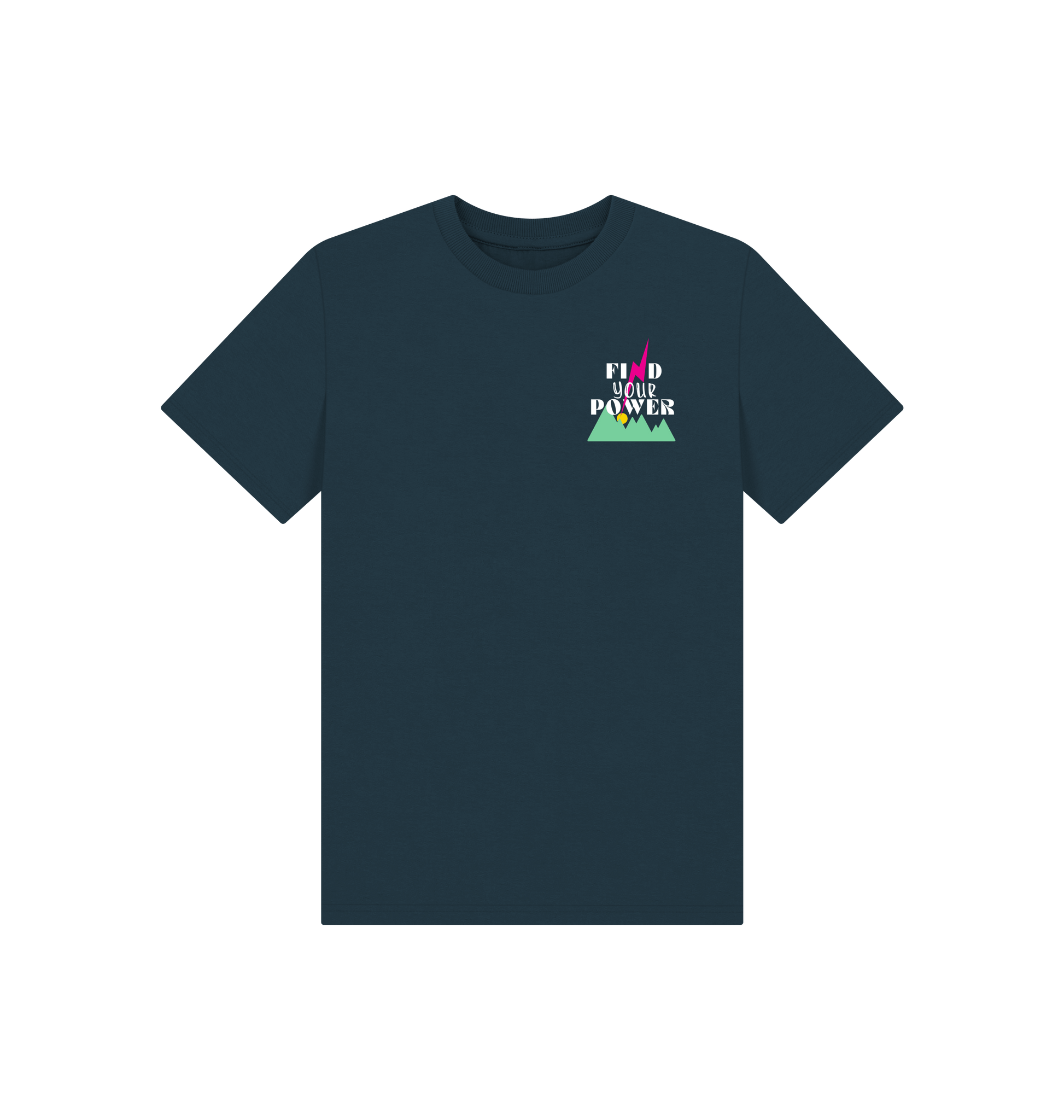 Denim Blue Printed Kids T-Shirt Front