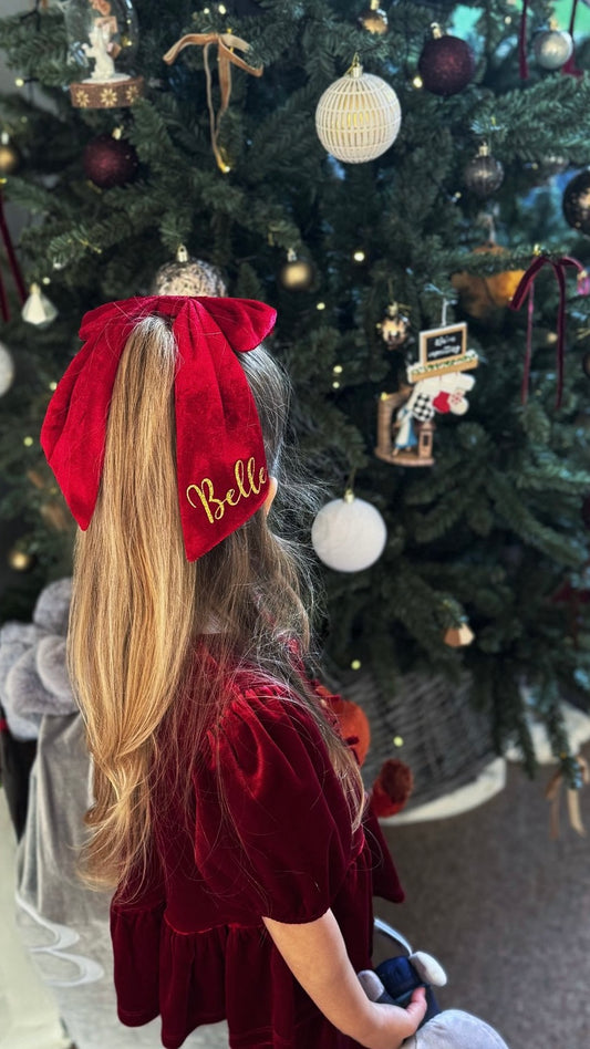 8” velvet hair bow