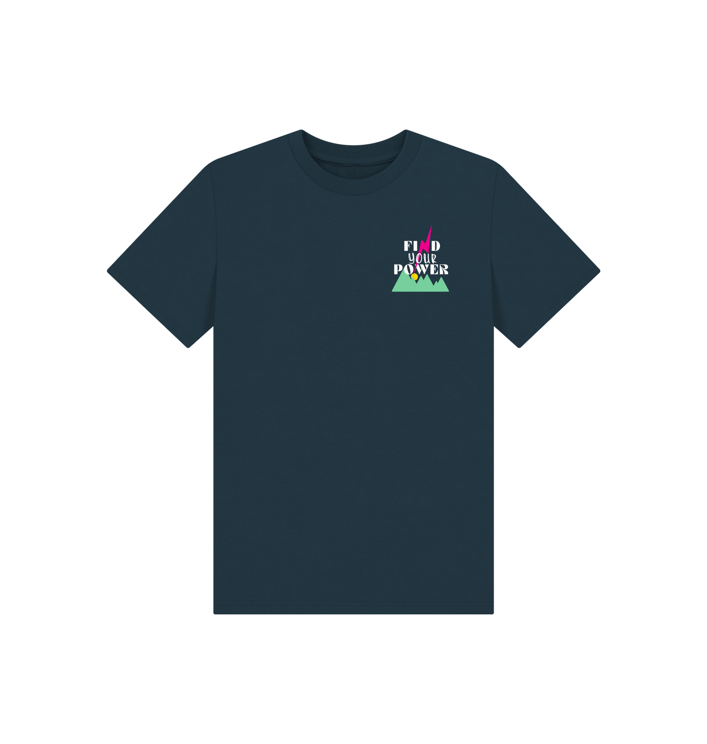 Denim Blue Printed Kids T-Shirt Front