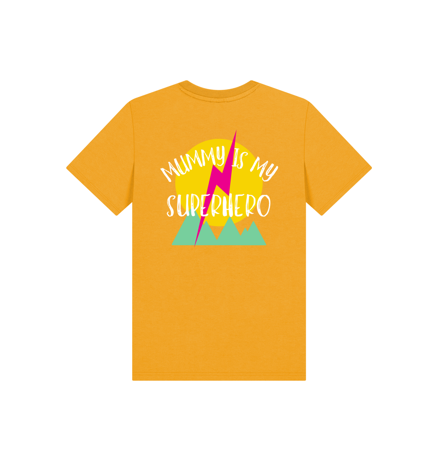 Mustard Printed Kids T-Shirt Back