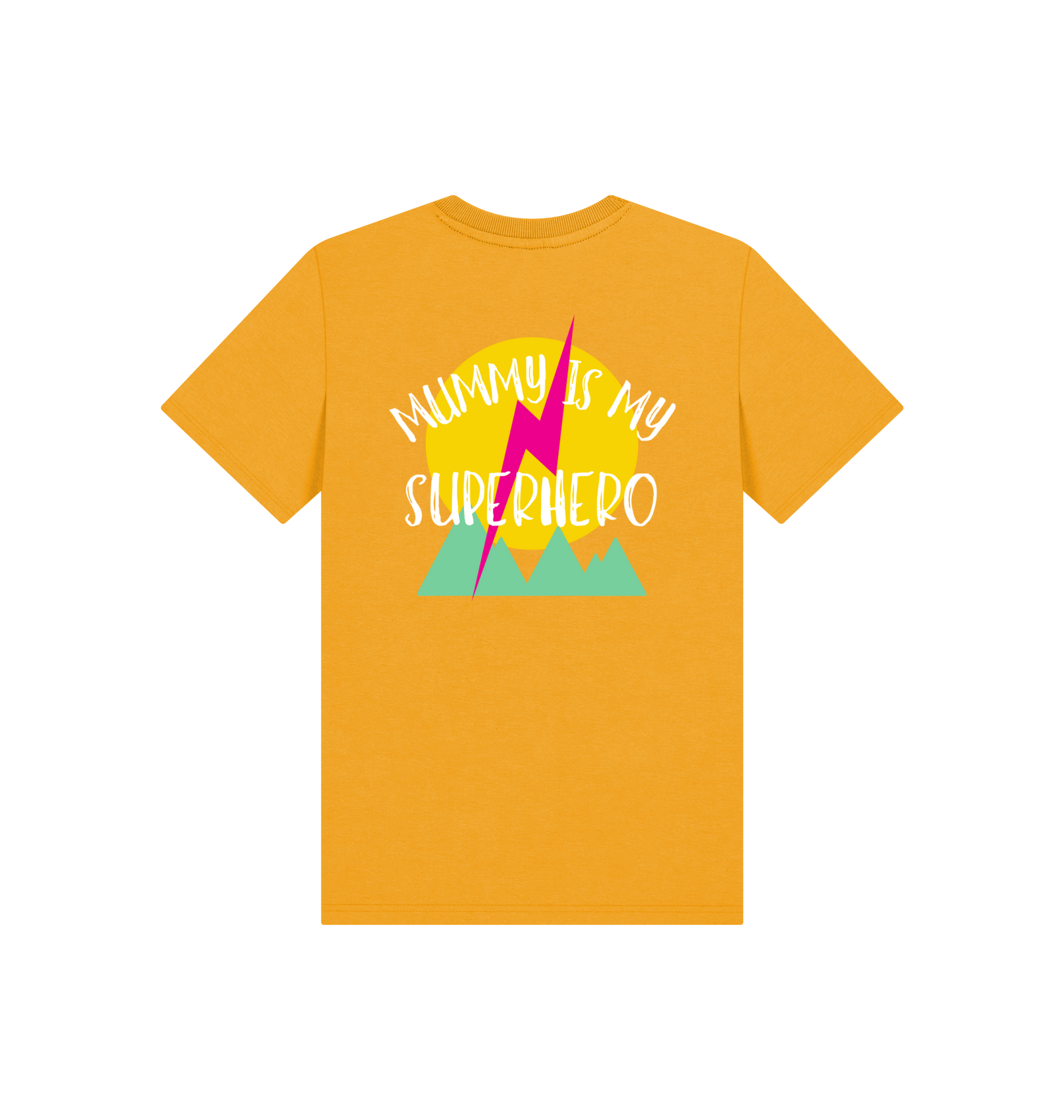 Mustard Printed Kids T-Shirt Back