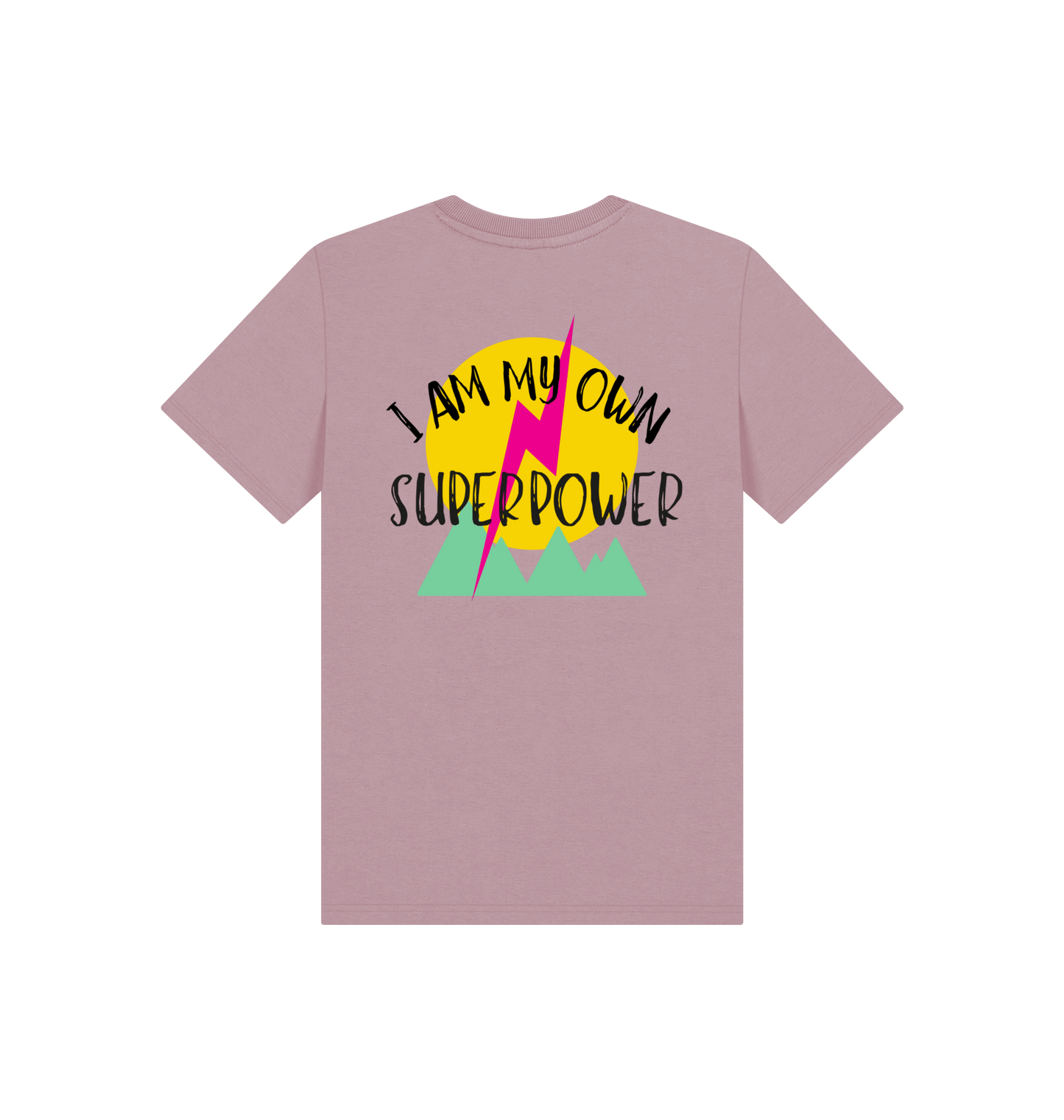 Mauve Printed Kids T-Shirt Back
