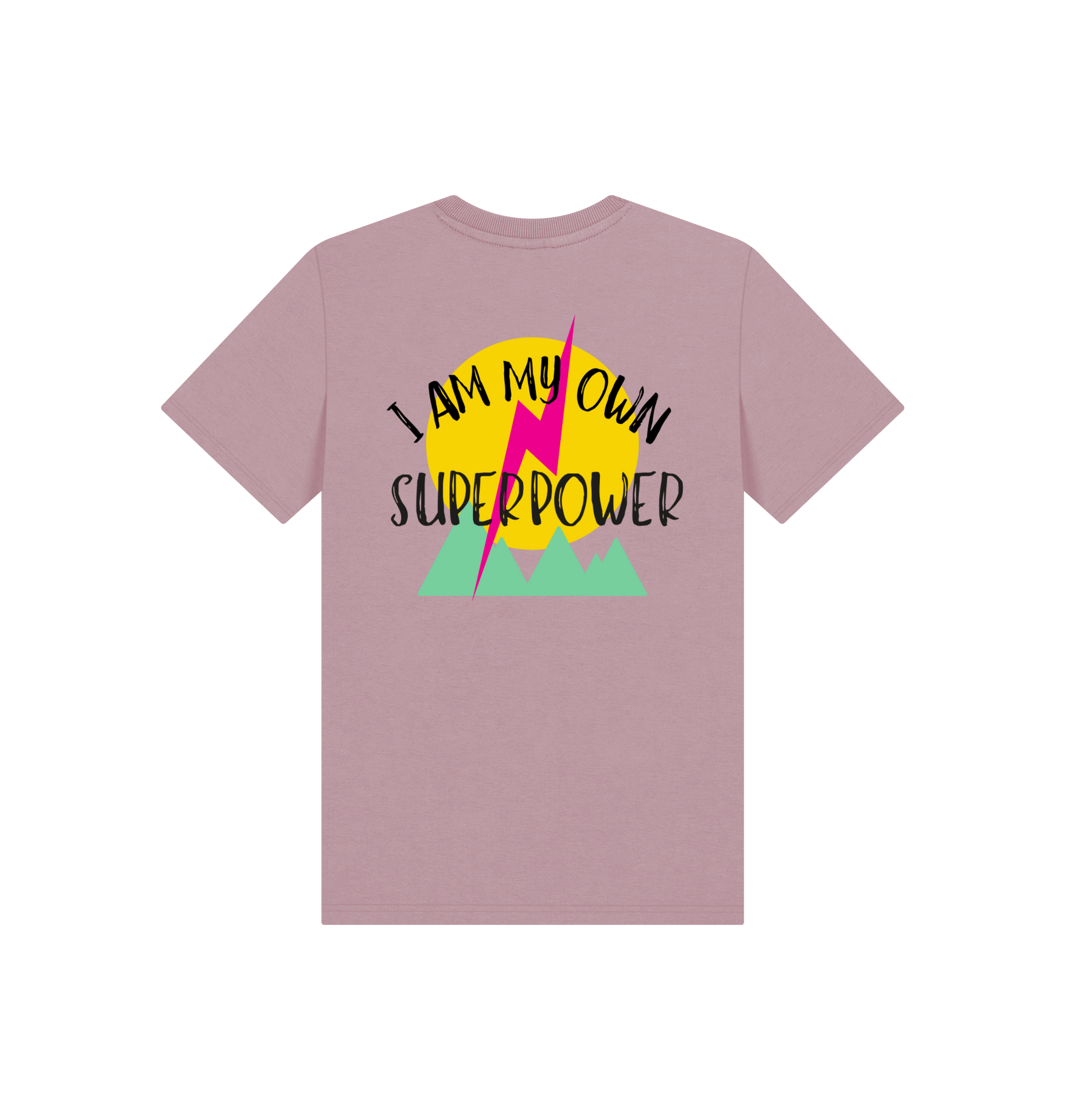 Mauve Printed Kids T-Shirt Back