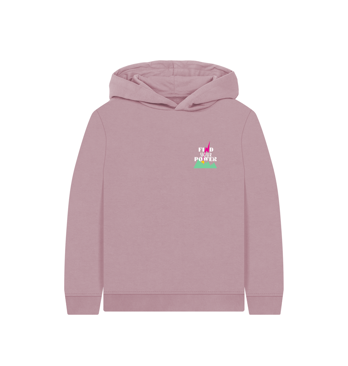 Mauve Printed Kids Hoodie Front