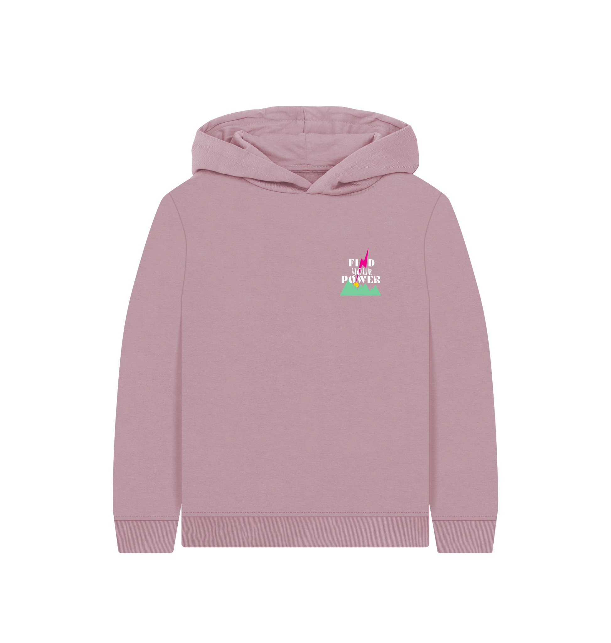 Mauve Printed Kids Hoodie Front