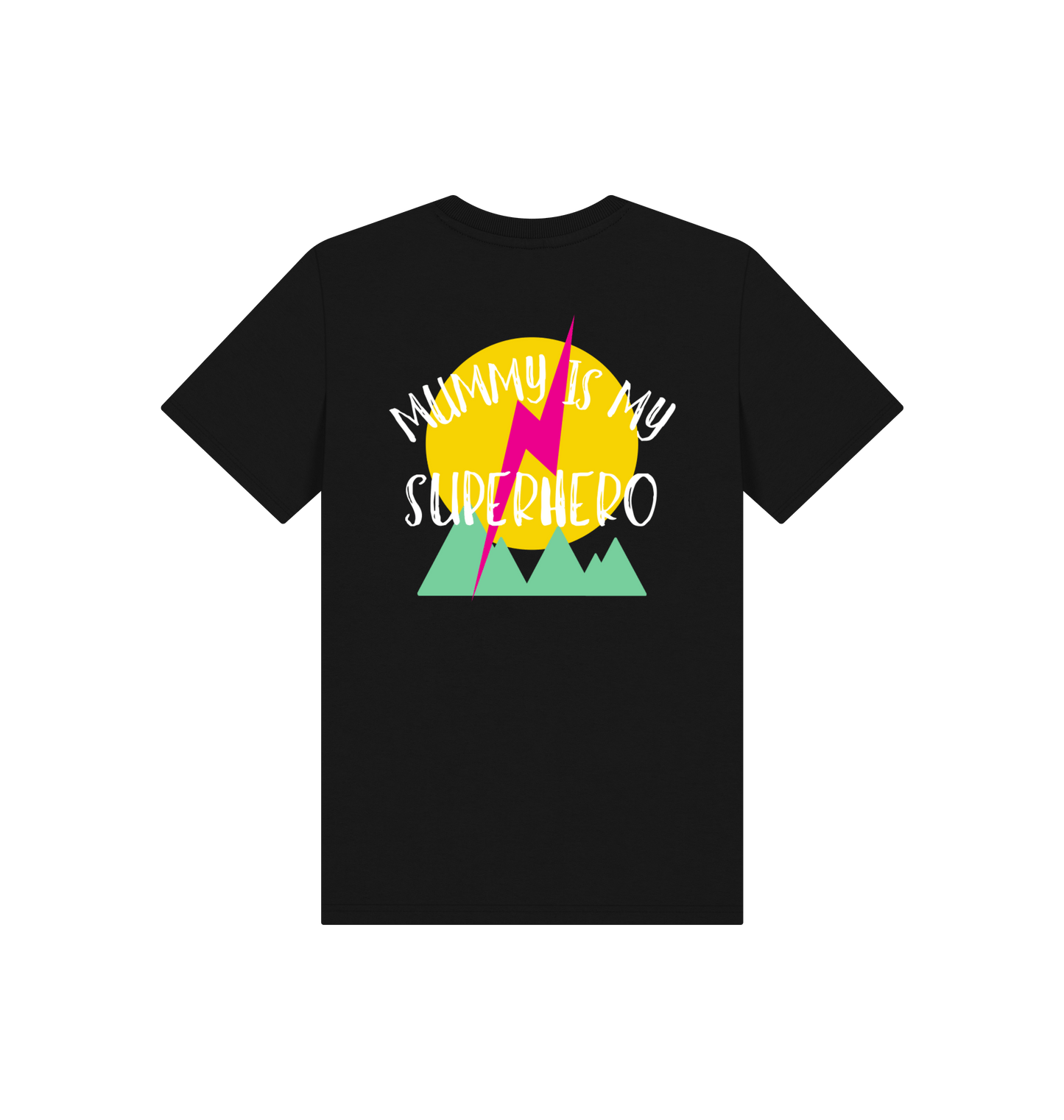 Black Printed Kids T-Shirt Back