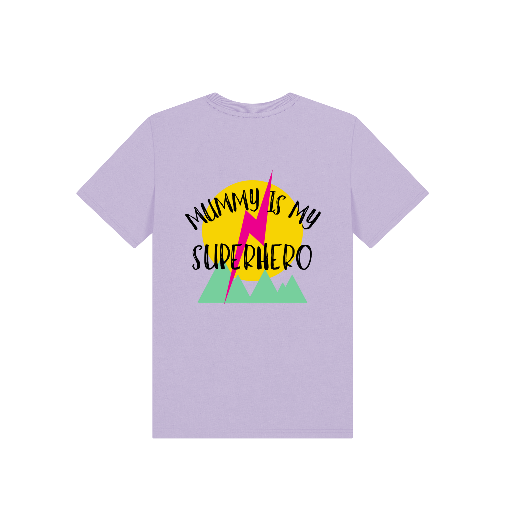 Soft Lilac Printed Kids T-Shirt Back