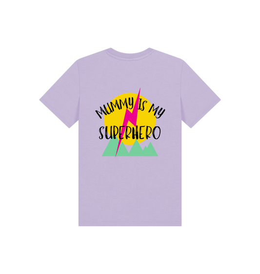Soft Lilac Printed Kids T-Shirt Back