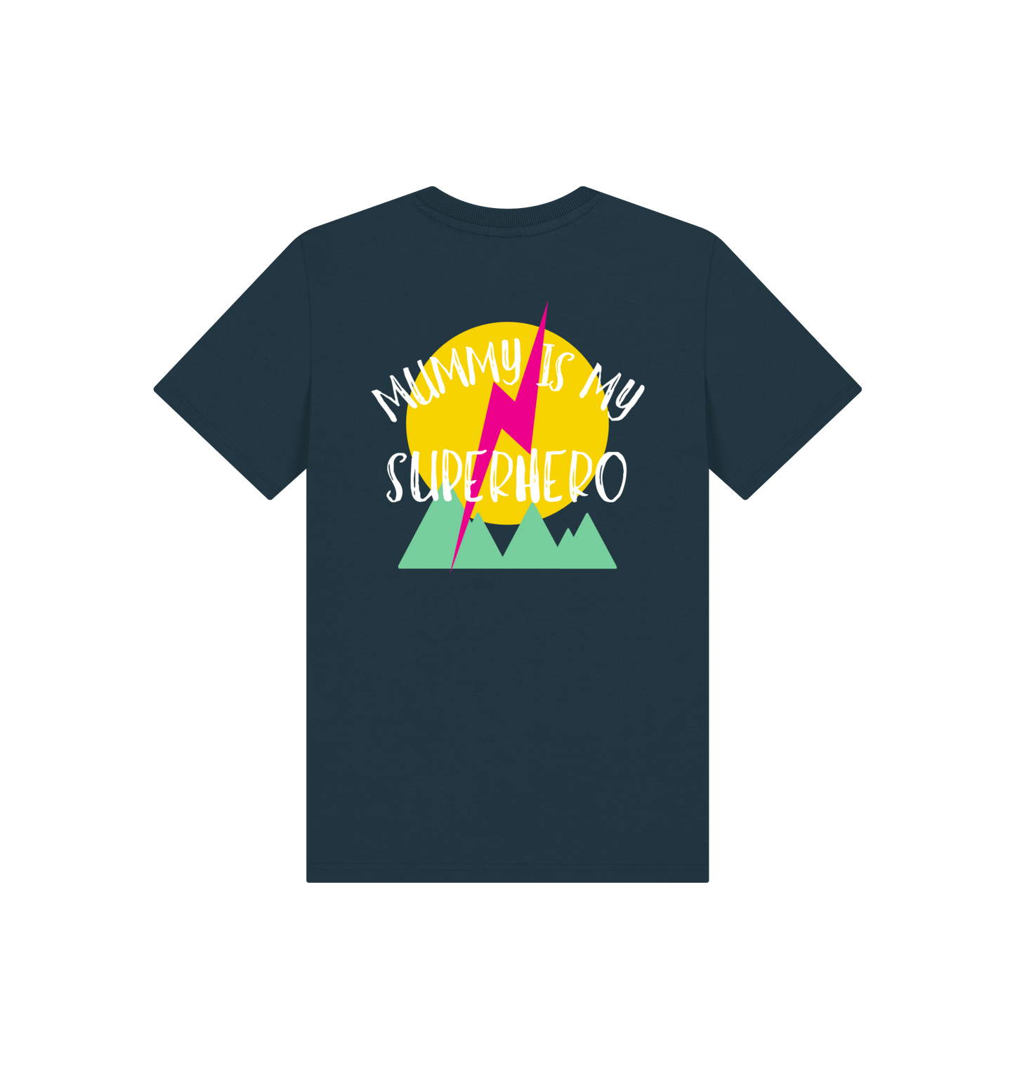 Denim Blue Printed Kids T-Shirt Back