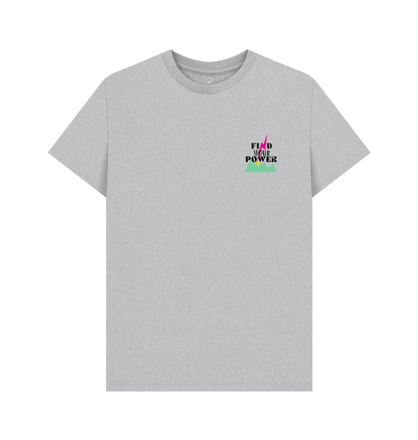 Grey Recycled Printed T-Shirt Front