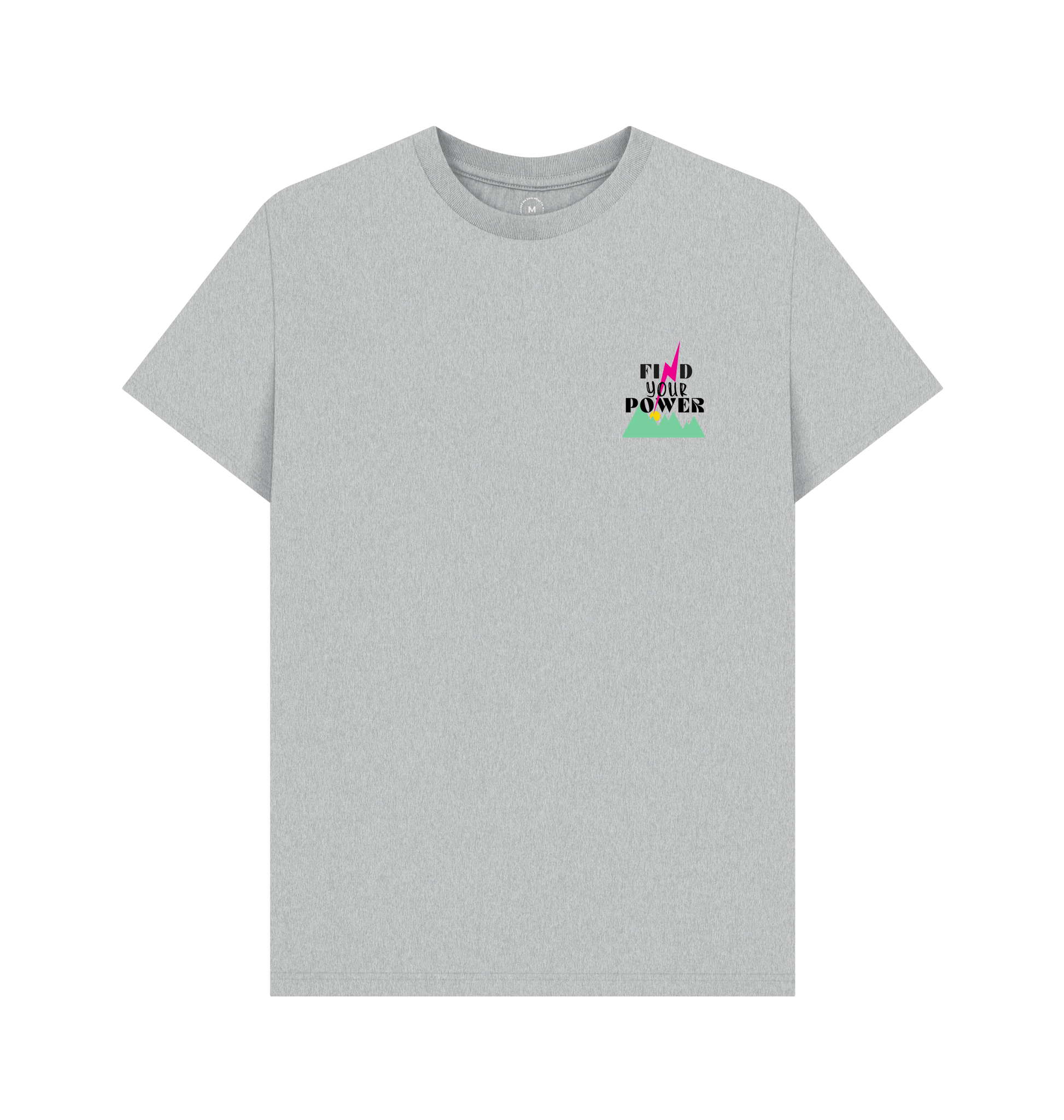 Grey Recycled Printed T-Shirt Front