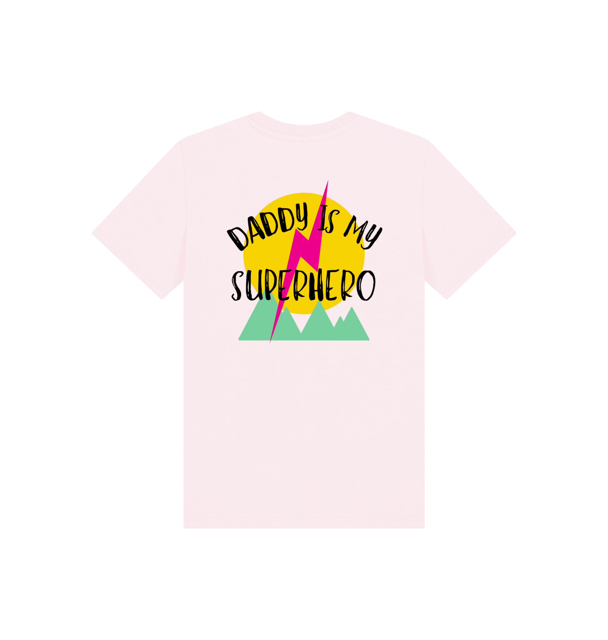 Pink Printed Kids T-Shirt Back