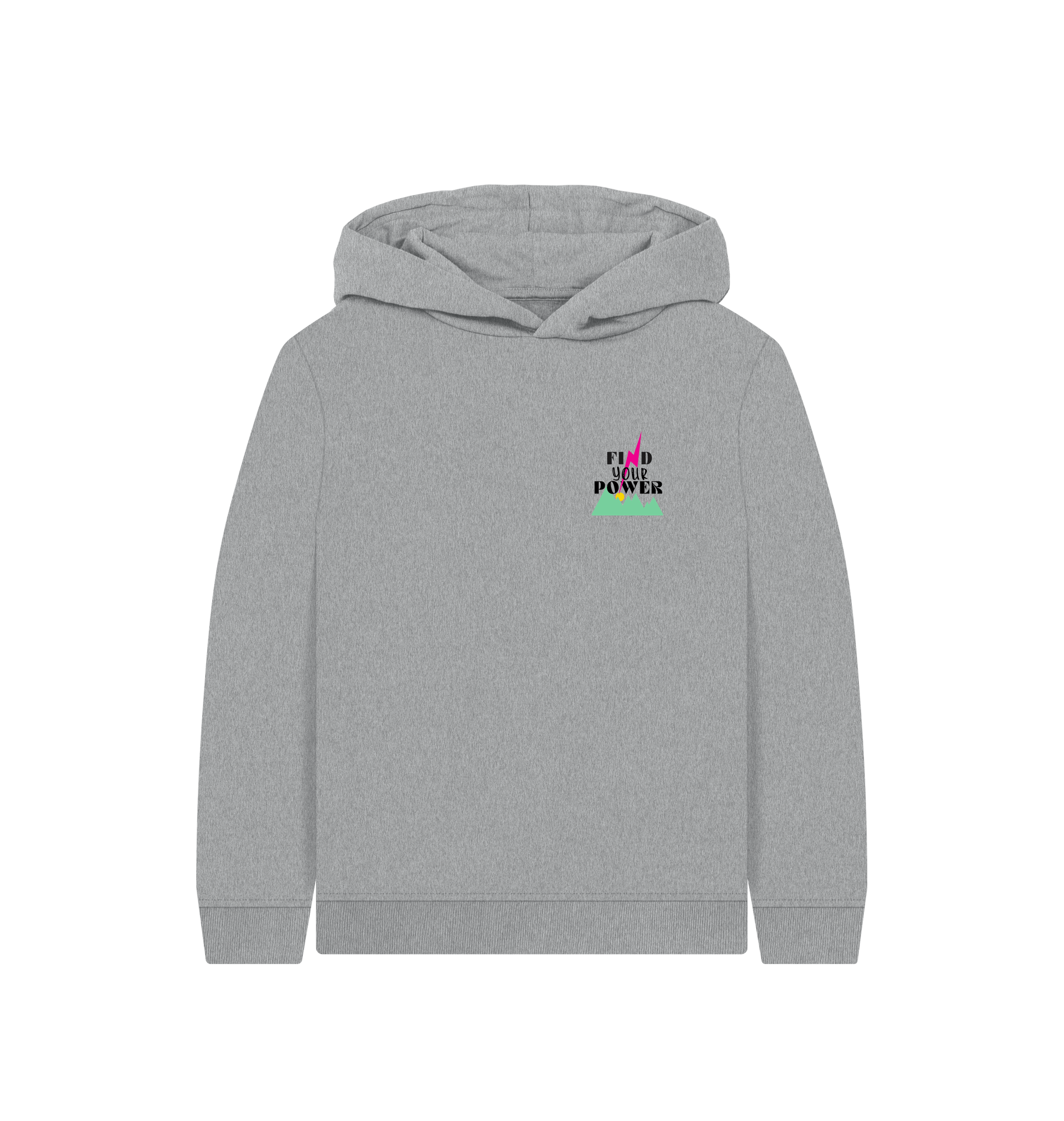 Athletic Grey Printed Kids Hoodie Front
