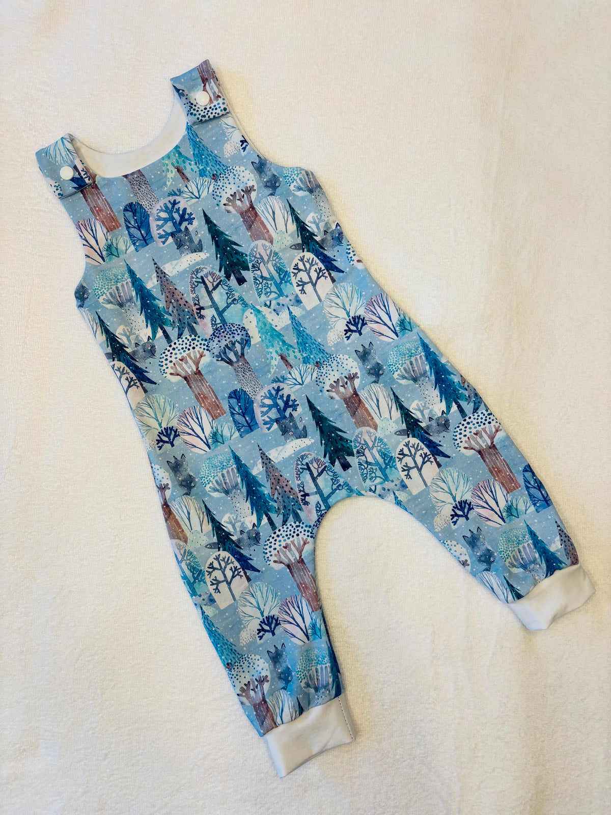 Dungarees: 6-12 months: Winter Woodland