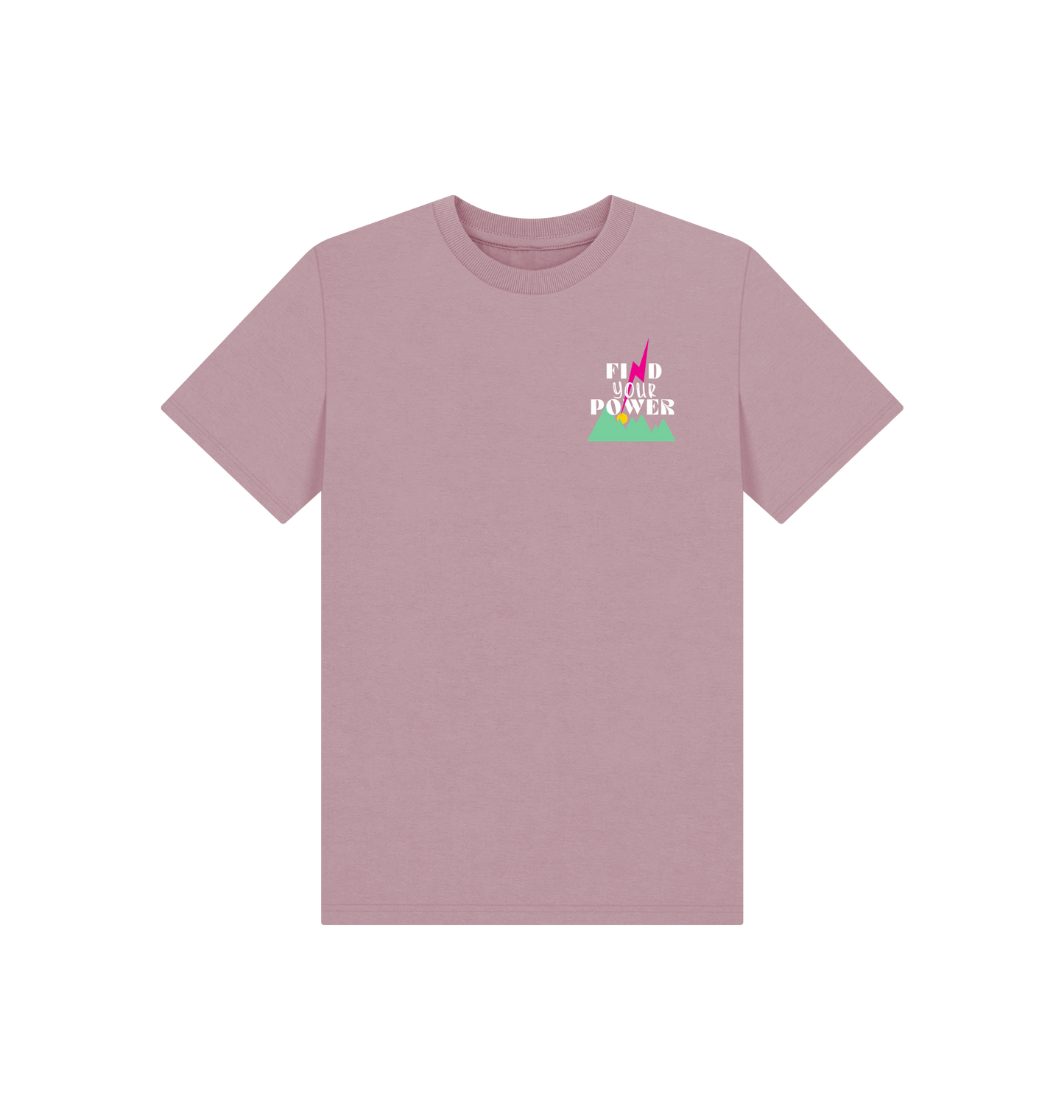 Mauve Printed Kids T-Shirt Front