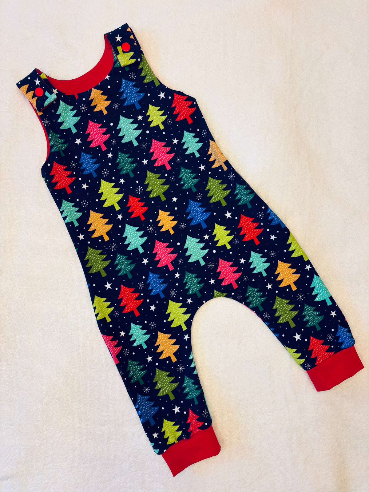 Dungarees: 6-12 months: Christmas Trees