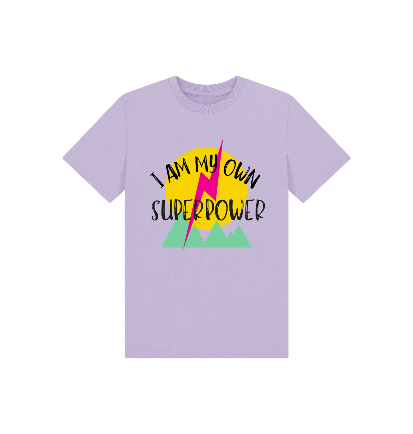 Soft Lilac Printed Kids T-Shirt Front