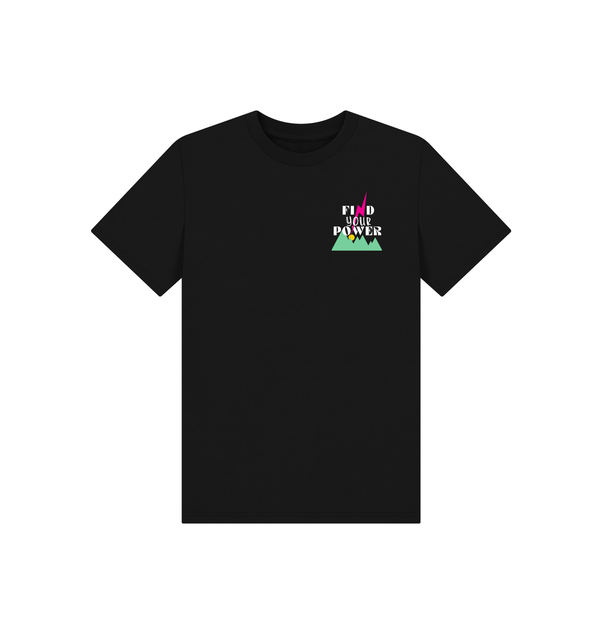 Black Printed Kids T-Shirt Front