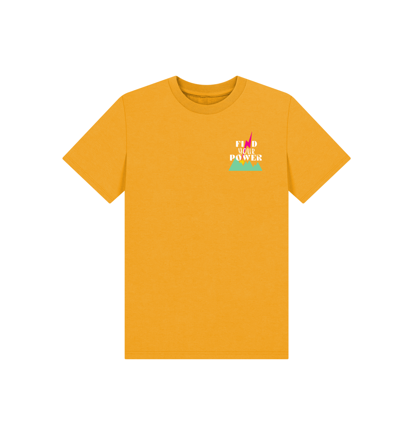 Mustard Printed Kids T-Shirt Front