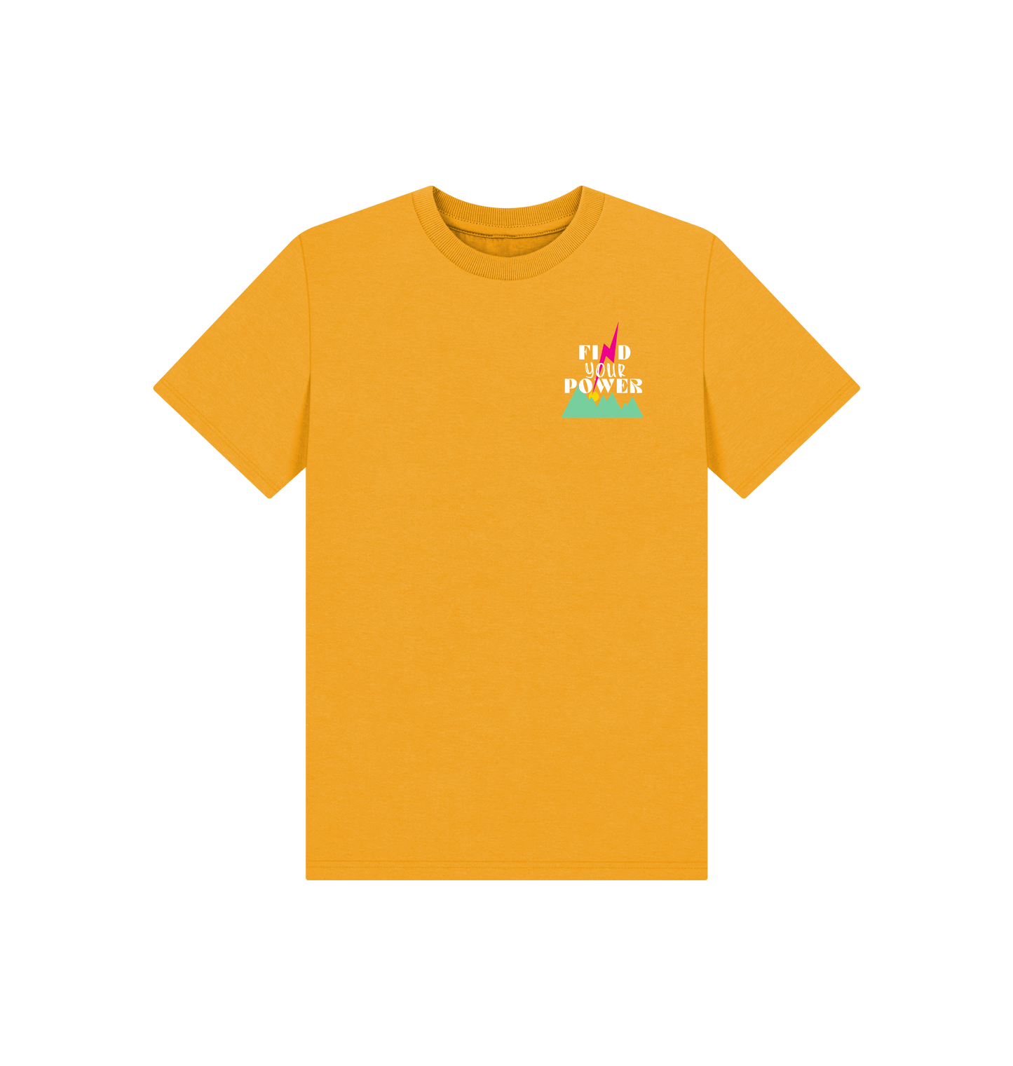 Mustard Printed Kids T-Shirt Front
