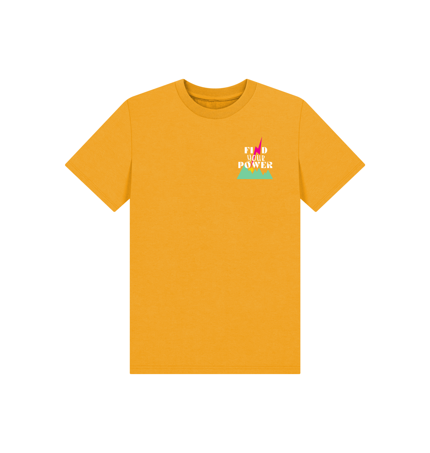 Mustard Printed Kids T-Shirt Front