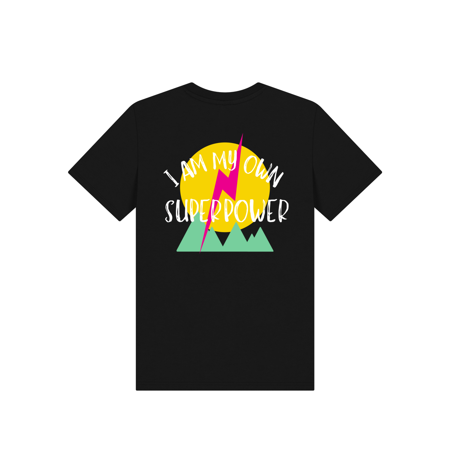 Black Printed Kids T-Shirt Back
