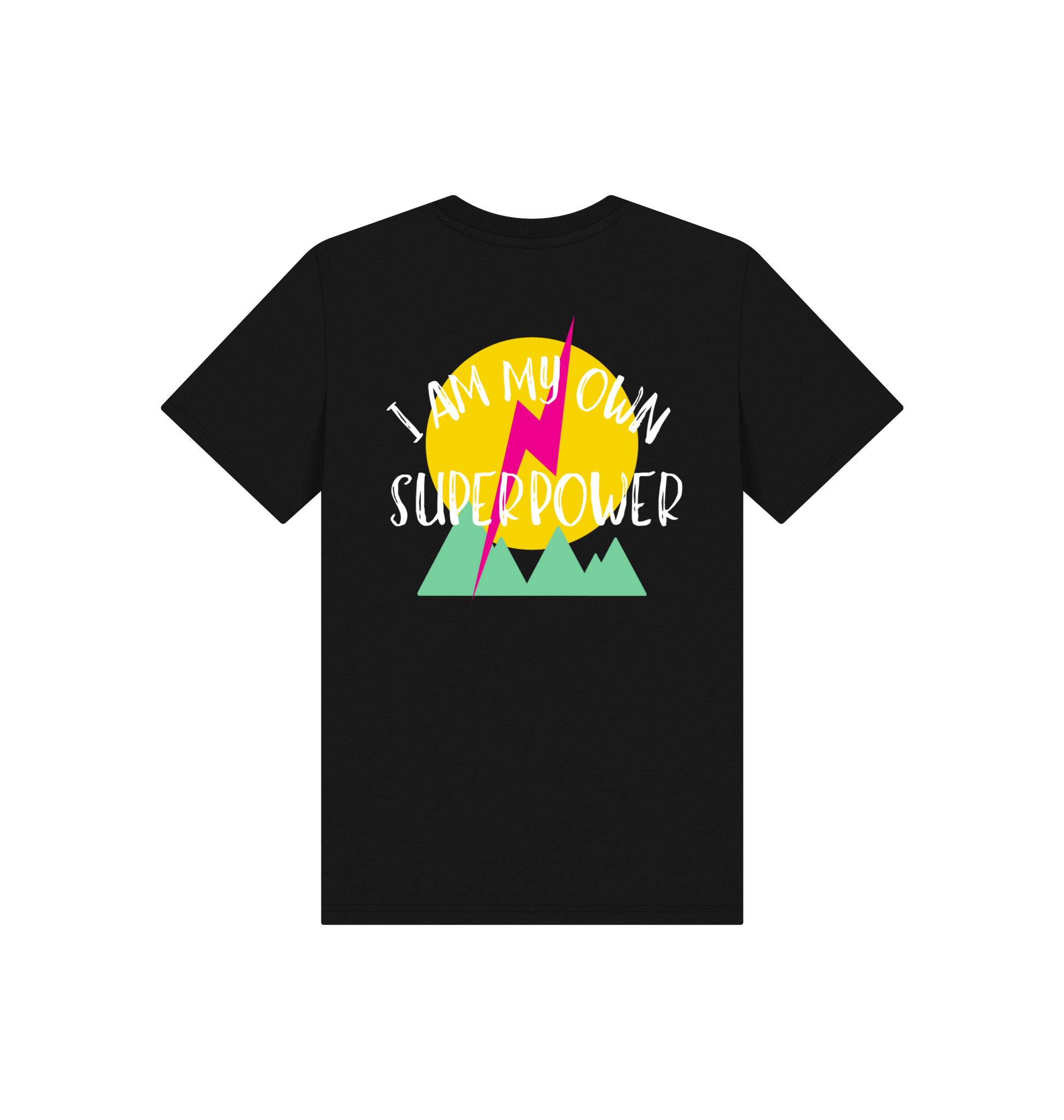 Black Printed Kids T-Shirt Back