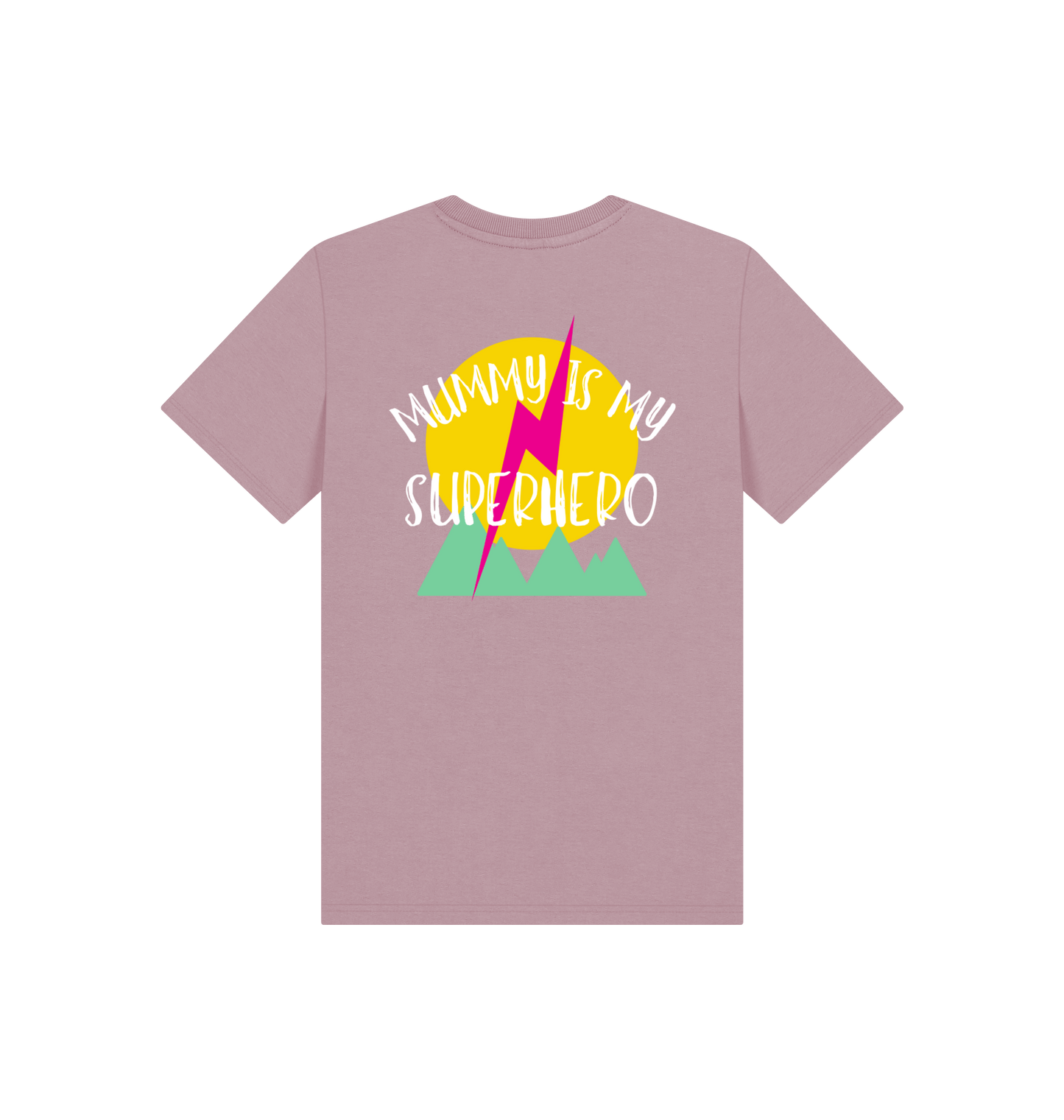 Mauve Printed Kids T-Shirt Back