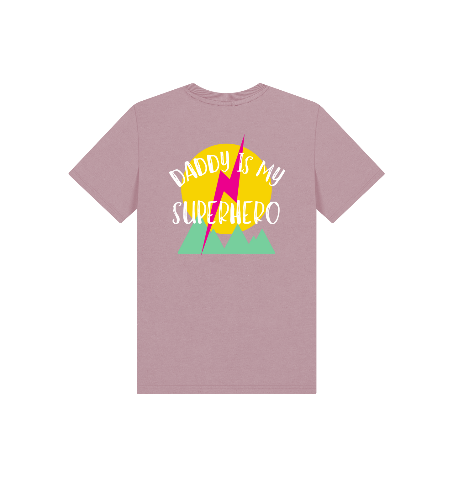 Mauve Printed Kids T-Shirt Back
