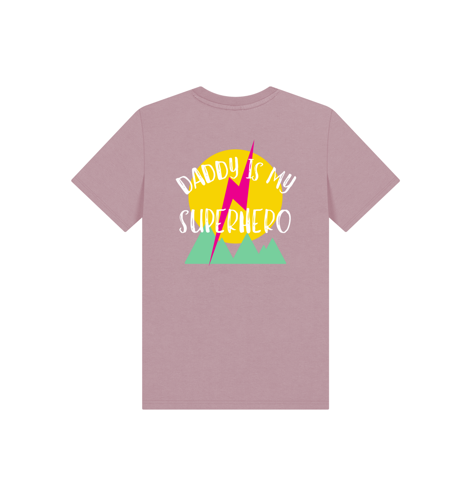 Mauve Printed Kids T-Shirt Back