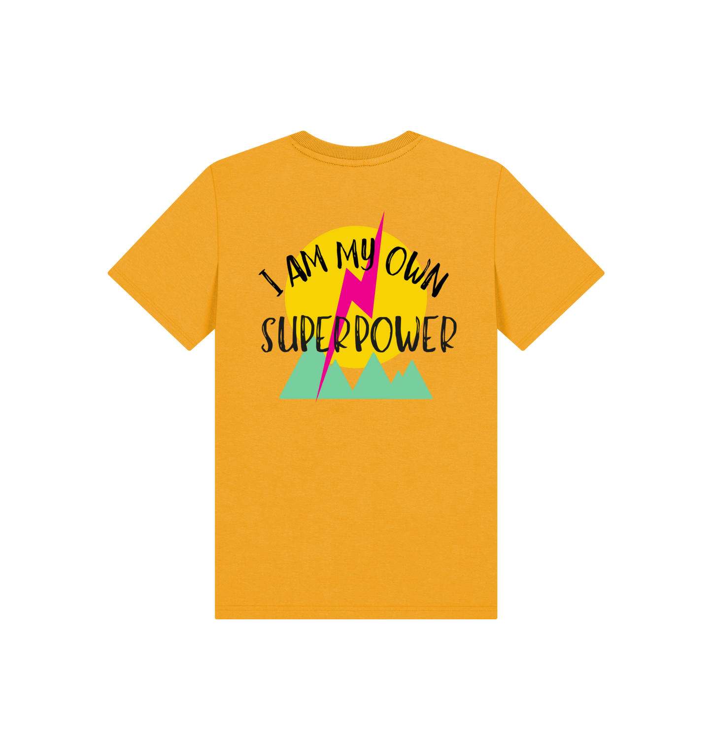 Mustard Printed Kids T-Shirt Back