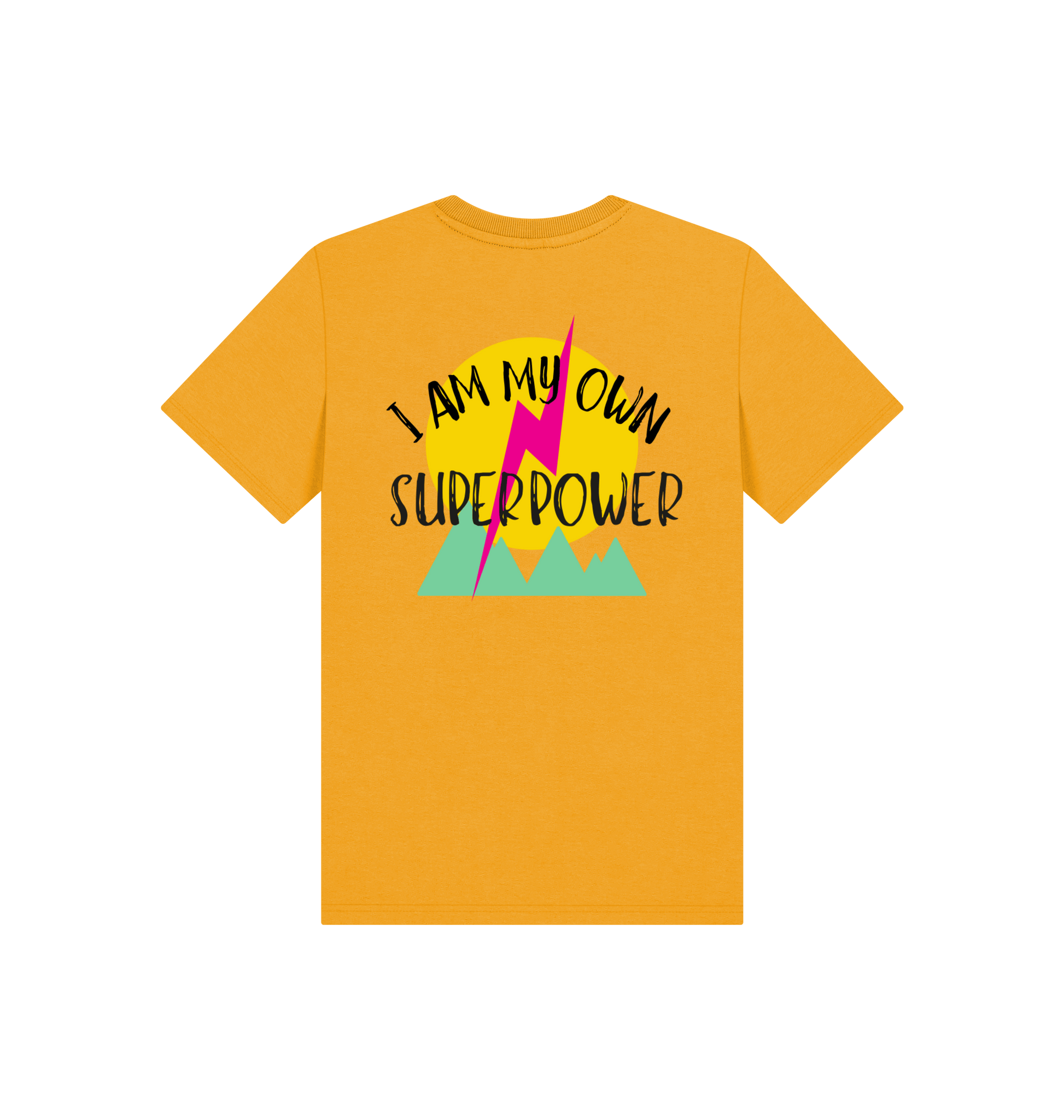 Mustard Printed Kids T-Shirt Back